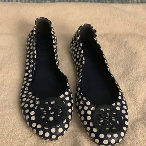 Tory Burch Navy Blue Polka dot flats